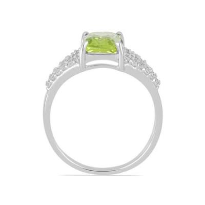 BUY NATURAL PERIDOT GEMSTONE CLASSIC RING IN STERLING SILVER